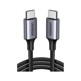 Ugreen 50150 1 mt Siyah USB-C 60W 3A QC PD Örgülü Hızlı Şarj Kablosu