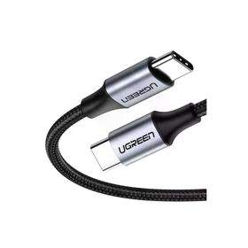 Ugreen 50150 1 mt Siyah USB-C 60W 3A QC PD Örgülü Hızlı Şarj Kablosu