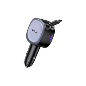 Ugreen 55653 75W 2 Portlu USB-C Kablolu Araç İçi Şarj Cihazı Çakmaklık Adaptörü