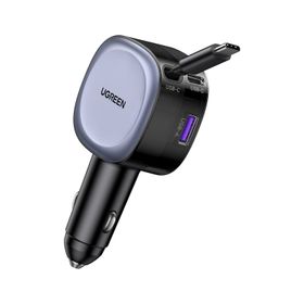 Ugreen 55653 75W 2 Portlu USB-C Kablolu Araç İçi Şarj Cihazı Çakmaklık Adaptörü