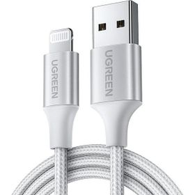 Ugreen 60163 2 mt Gümüş Lightning to USB-A Örgülü iPhone Hızlı Şarj Kablosu