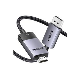 Ugreen 80395 1 mt 8K 60 Hz Displayport 1.4 to HDMI 2.1 Örgülü Kablo