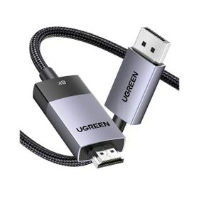 Ugreen 80395 1 mt 8K 60 Hz Displayport 1.4 to HDMI 2.1 Örgülü Kablo