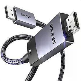 Ugreen 80395 1 mt 8K 60 Hz Displayport 1.4 to HDMI 2.1 Örgülü Kablo