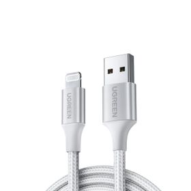 Ugreen Beyaz 1.5 m Lightning İphone Örgülü Data Ve Şarj Kablosu