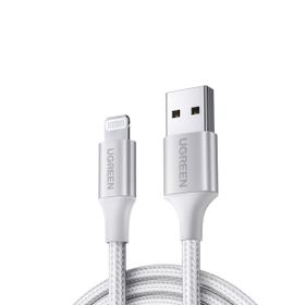 Ugreen Beyaz 1.5 m Lightning İphone Örgülü Data Ve Şarj Kablosu