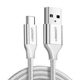 Ugreen Beyaz 2 m Örgülü USB Type-C Şarj ve Data Kablosu