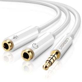 Ugreen Beyaz 3.5 mm Y Kablo Mikrofon ve Kulaklık Ayırıcı