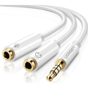 Ugreen Beyaz 3.5 mm Y Kablo Mikrofon ve Kulaklık Ayırıcı