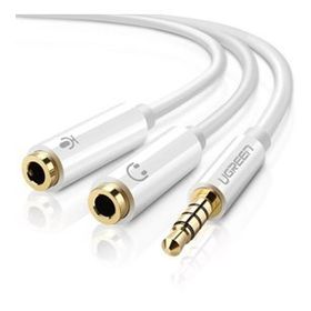 Ugreen Beyaz 3.5 mm Y Kablo Mikrofon ve Kulaklık Ayırıcı