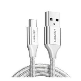 Ugreen Beyaz 50 cm Örgülü USB Type-C Şarj ve Data Kablosu