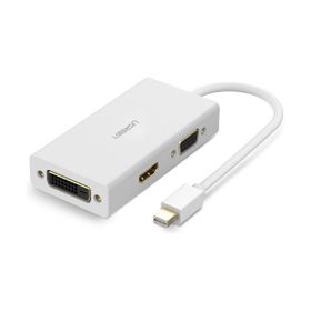 Ugreen Beyaz Mini DP to HDMI DVI VGA Görüntü Dönüştürücü Adaptör