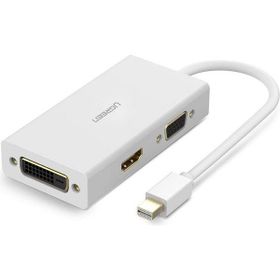 Ugreen Beyaz Mini DP to HDMI DVI VGA Görüntü Dönüştürücü Adaptör