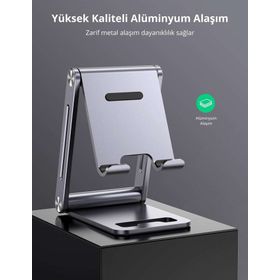 Ugreen Gri Alüminyum Masaüstü Telefon Tablet Tutucu Standı