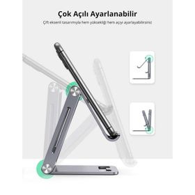 Ugreen Gri Alüminyum Masaüstü Telefon Tablet Tutucu Standı