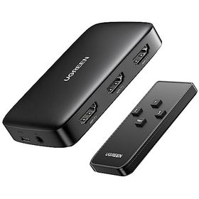 Ugreen HDMI Anahtarı 4K 3'ü 1 Arada HDMI Ayırıcı UHD Otomatik HDMI Değiştirici Uzaktan Kumanda TV Çubuğu