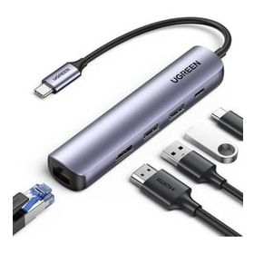 Ugreen LAN USB C Hub HDMI Ethernet USB C Dock Mit 4K HDMI RJ45 100 W PD 2 USB 3.0 uyumlu iPad Pro Air Surface Pro Surface Go MacBook Pro USB C Adaptörü