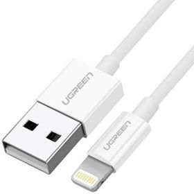 Ugreen MFI Beyaz 100 cm Lightning iPhone Şarj Kablosu