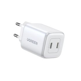 Ugreen Nexode 45W USB Type-C QC 4.0 PD Gan x 2 Portlu Beyaz Hızlı Şarj Cihazı