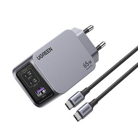 Ugreen Nexode Pro 65W Gan Uzay Grisi Type-C QC PD 2xUSB-C 1xUSB-A Hızlı Şarj Cihazı