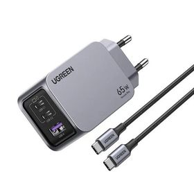 Ugreen Nexode Pro 65W Gan Uzay Grisi Type-C QC PD 2xUSB-C 1xUSB-A Hızlı Şarj Cihazı