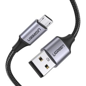 Ugreen Örgülü 50 cm Siyah Micro-USB & USB-A Data ve Şarj Kablosu