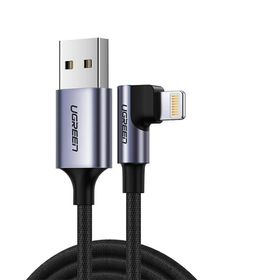 Ugreen Siyah 1.5 mt Lightning İphone Örgülü Data Ve Şarj Kablosu