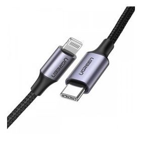 Ugreen Siyah Örgülü Type-C Lightning Hızlı Şarj Kablosu