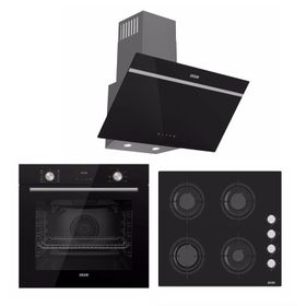 Uğur UAO 6040W0 SCY CSR1 - UAD 6011 SA3DHD - UAF 6011D SCPET Siyah 3'lü Ankastre Set
