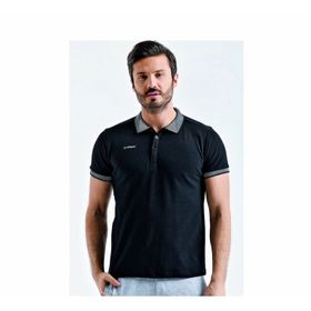 Uhlsport 3201131-20.002 Siyah Polo Yaka Pamuk Slınce M Erkek T-Shirt