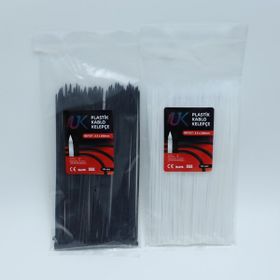 UK 2.5x200 mm 100 Adet Beyaz Plastik Kablo Bağı Kelepçe Cırt Klips