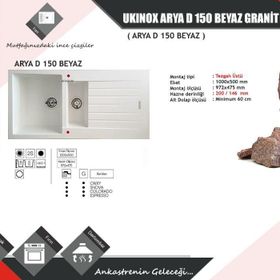 Ukinox ARYA D-150 Beyaz Granit Evye
