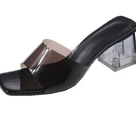 Ulalaza S1 Siyah Topuklu Kadın Sandalet