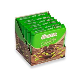 Ülker 60 gr Kare Antep Fıstıklı Sütlü Çikolata (6 adet)