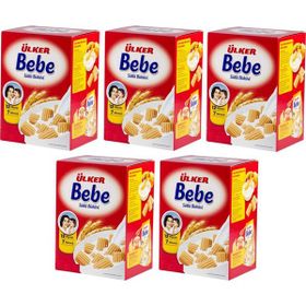 Ülker Bebe 12 Vitamin 7 Mineral 5x800 gr Sütlü Bebek Bisküvisi