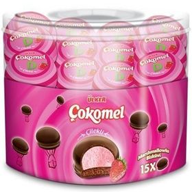Ülker Çokomel Çilekli 12 gr Marshmallow Bisküvi (15 adet)