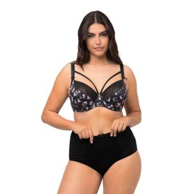Ulla Popken 658495 Siyah Kadın Spor Sütyen