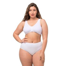 Ulla Popken 689668 Beyaz Kadın Spor Sütyen