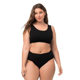 Ulla Popken 791580 Siyah Kadın Spor Sütyen
