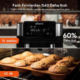 Ultenic K20 XXL 8 lt Siyah Airfryer