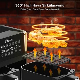 Ultenic K20 XXL 8 lt Siyah Airfryer