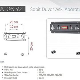 Ultimate LA-2632 15-40 Sabit TV Askı Aparatı