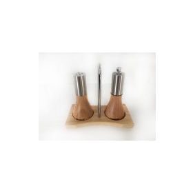 UltraForm 12 Cm Ahşap Standlı Tuzluk Ve Biberlik Seti