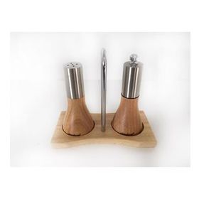 UltraForm 12 Cm Ahşap Standlı Tuzluk Ve Biberlik Seti