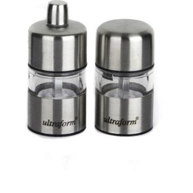 UltraForm 7 cm Metal Karabiber ve Tuz Değirmen Seti