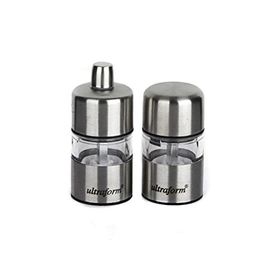 UltraForm 7 cm Metal Karabiber ve Tuz Değirmen Seti