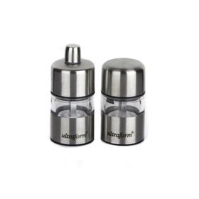 UltraForm 7 cm Metal Karabiber ve Tuz Değirmen Seti