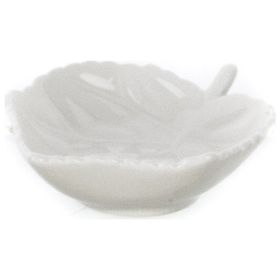 UltraForm 9x8 cm Beyaz Porselen Yaprak Kase
