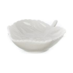 UltraForm 9x8 cm Beyaz Porselen Yaprak Kase