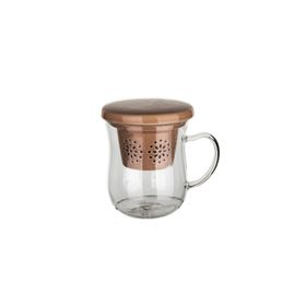Ultraform Porselen Süzgeçli Kapaklı Oval Pembe Kupa